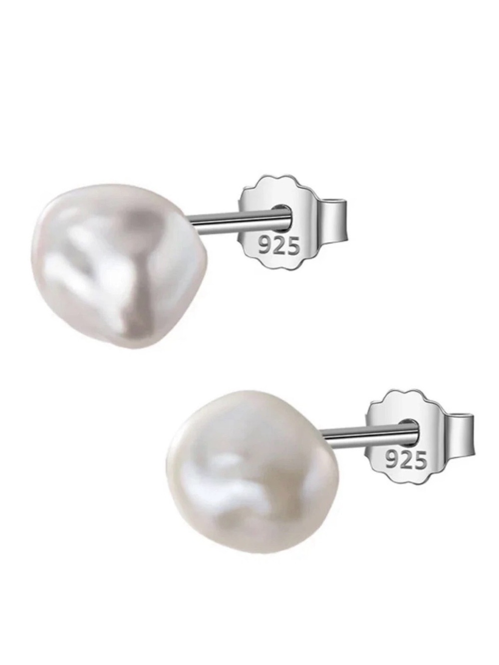 NEW-Baroque Freshwater Pearl And 925 Sterling earrings - Intentionally Irregular